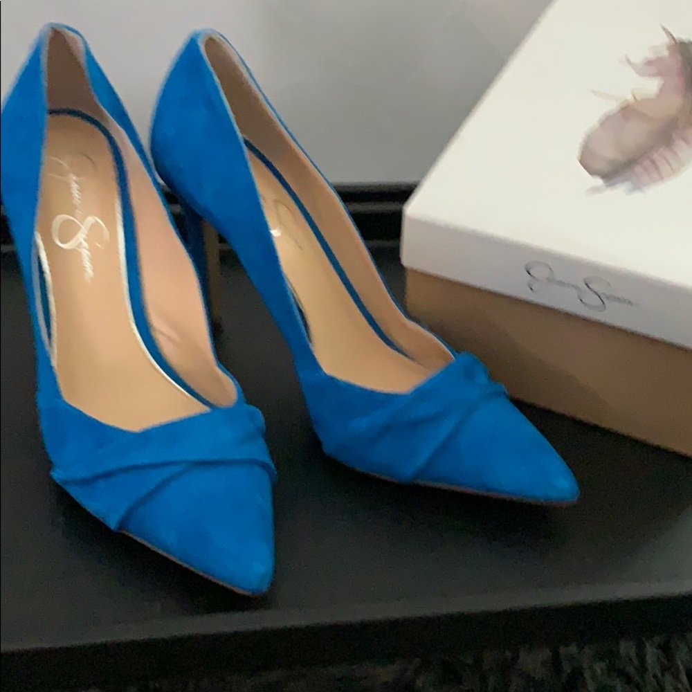 Jessica Simpson turquoise heels